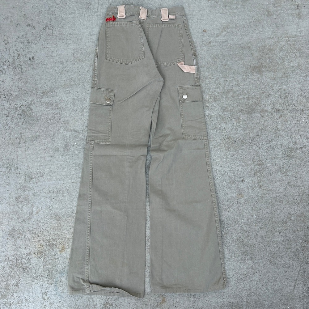 Vintage 70s Cargo Pants Military Canvas Flare Wide Leg Talon Zip True Vintage